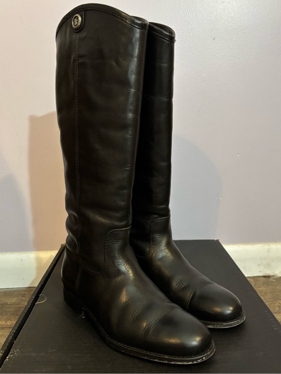 Frye Shoes - FRYE BLACK MELISSA BUTTON 2 LEATHER RIDING BOOTS- SIZE WOMEN’S 5 1/2